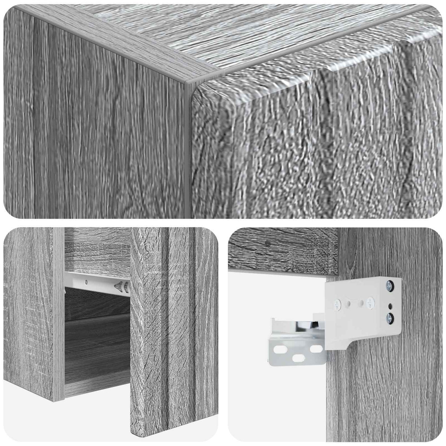 vidaXL Επιτοίχιος νιπτήρας βανίλιας Γκρι Sonoma 49 x 41 x 63 εκ.