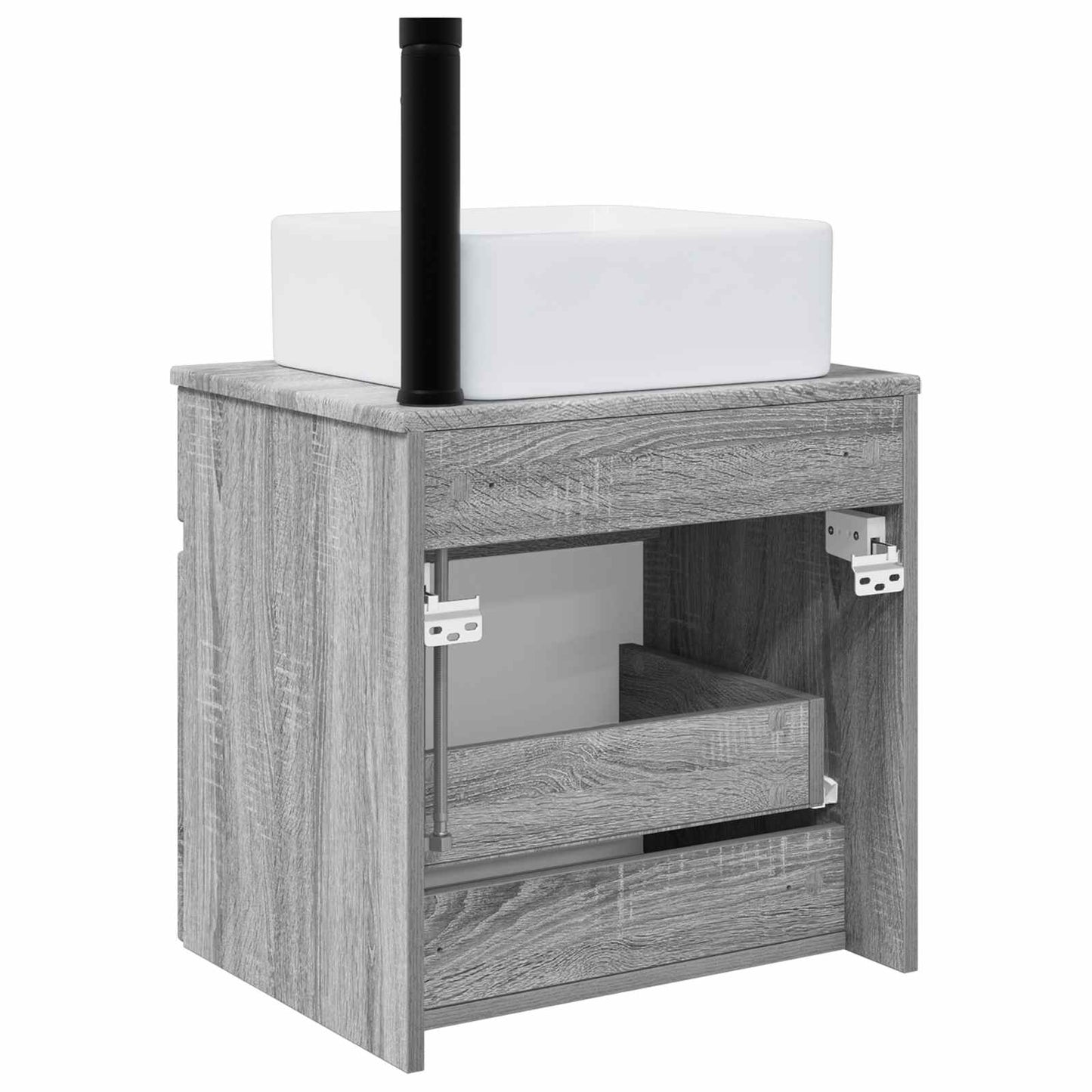 vidaXL Επιτοίχιος νιπτήρας βανίλιας Γκρι Sonoma 49 x 41 x 63 εκ.