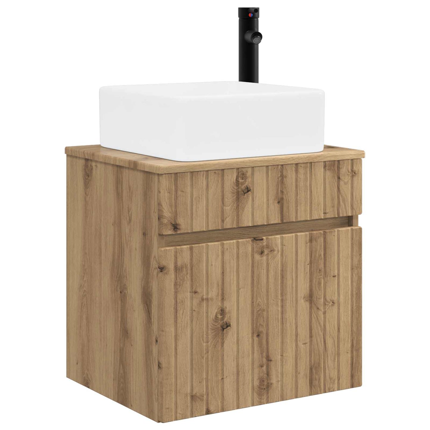 vidaXL Επιτοίχιος νιπτήρας βανίλιας Artisan Δρυς 49 x 41 x 63 εκ.