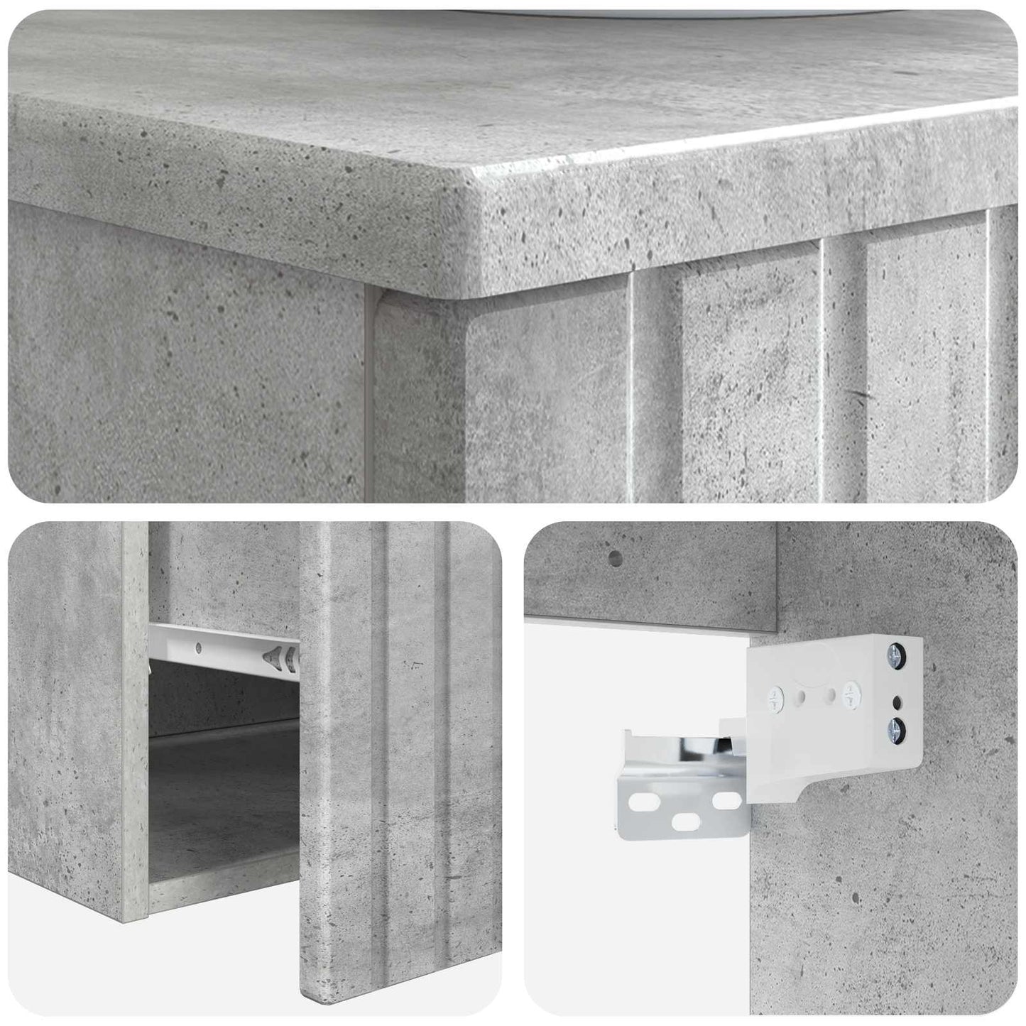 vidaXL Νιπτήρας Τοίχου Γκρι Σκυροδέματος 39 x 41 x 62,5 εκ