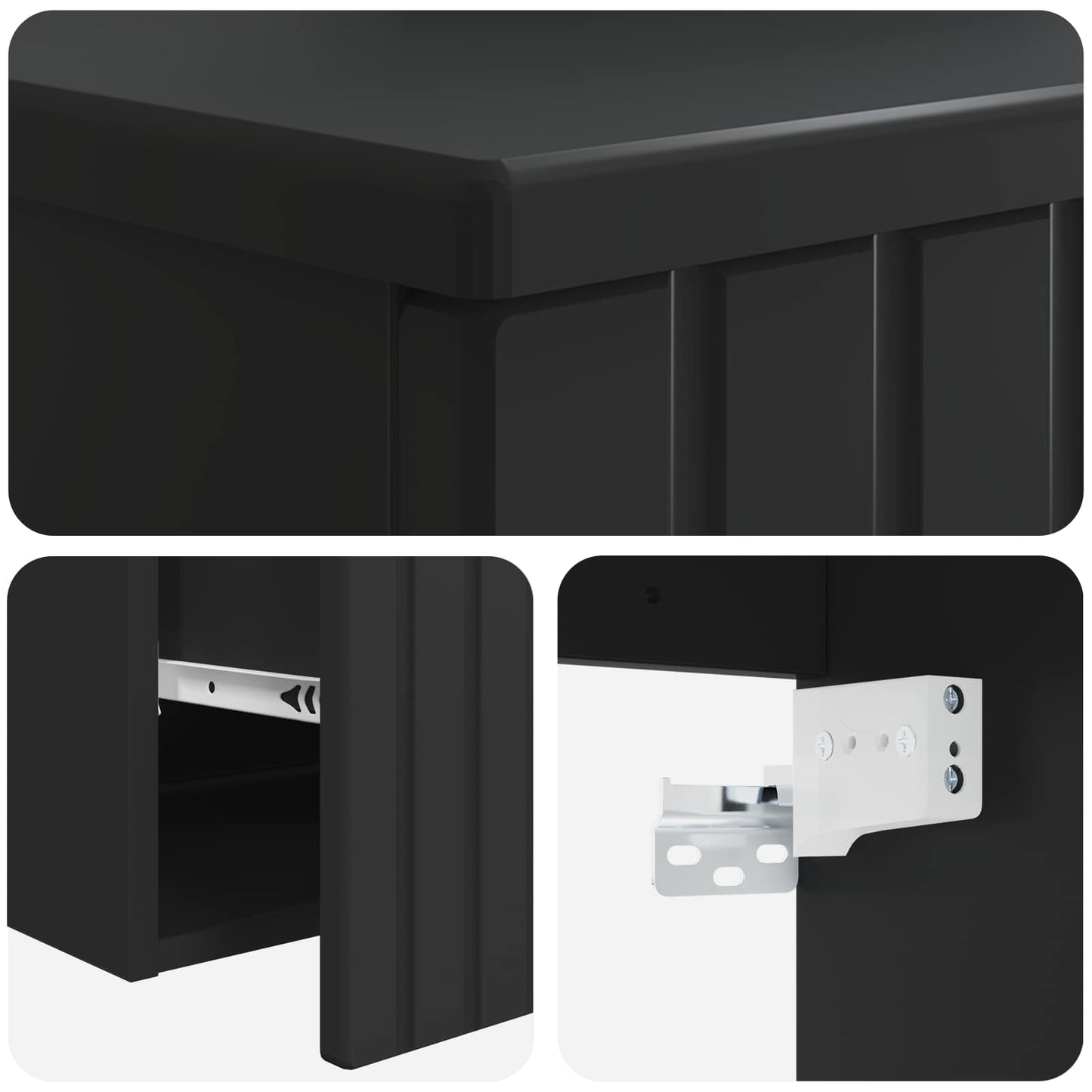 vidaXL Επιτοίχιος νιπτήρας βανίλιας Μαύρο 49 x 41 x 63 εκ.