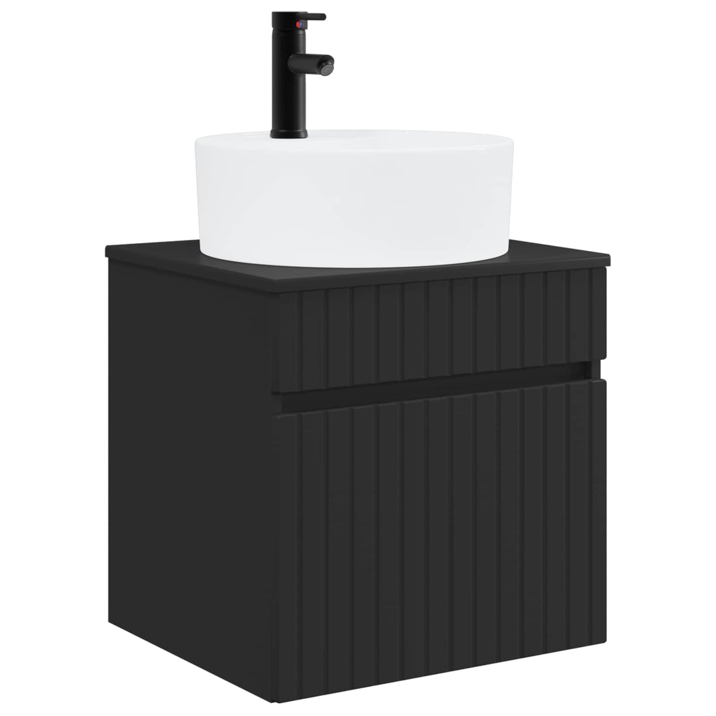 vidaXL Επιτοίχιος νιπτήρας βανίλιας Μαύρο 49 x 44,5 x 65 εκ