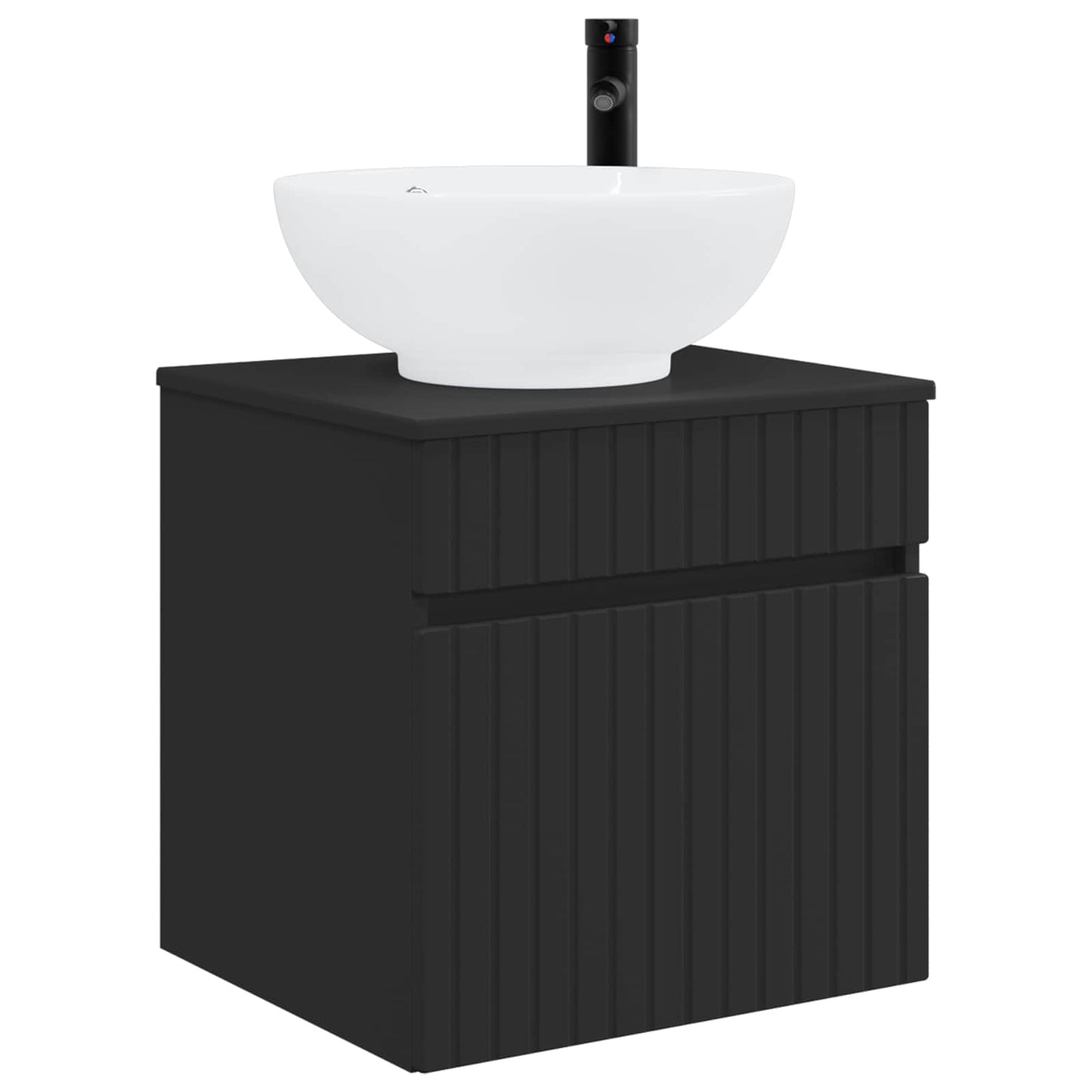 vidaXL Επιτοίχιος νιπτήρας βανίλιας Μαύρο 49 x 44,5 x 66,5 εκ