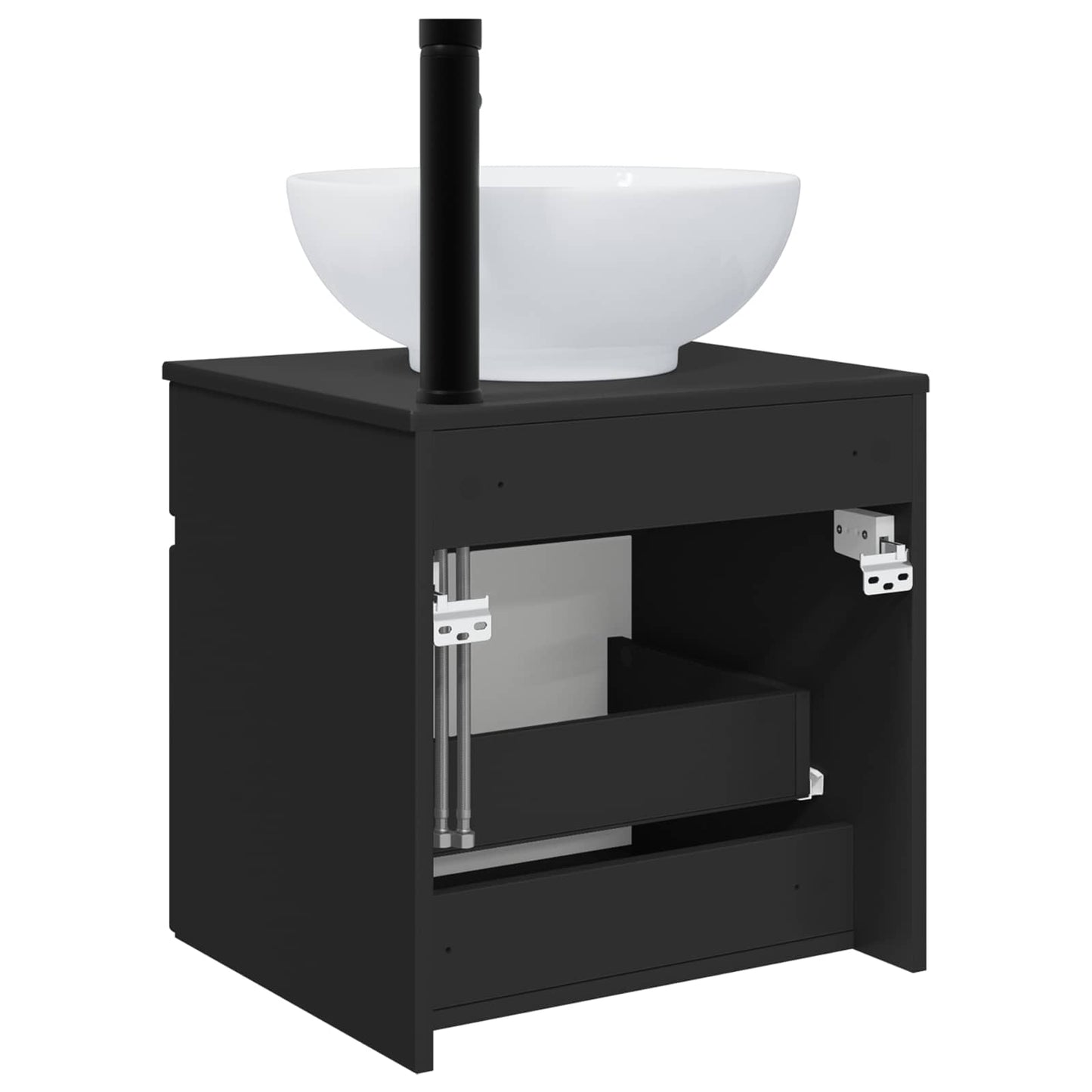 vidaXL Επιτοίχιος νιπτήρας βανίλιας Μαύρο 49 x 44,5 x 66,5 εκ