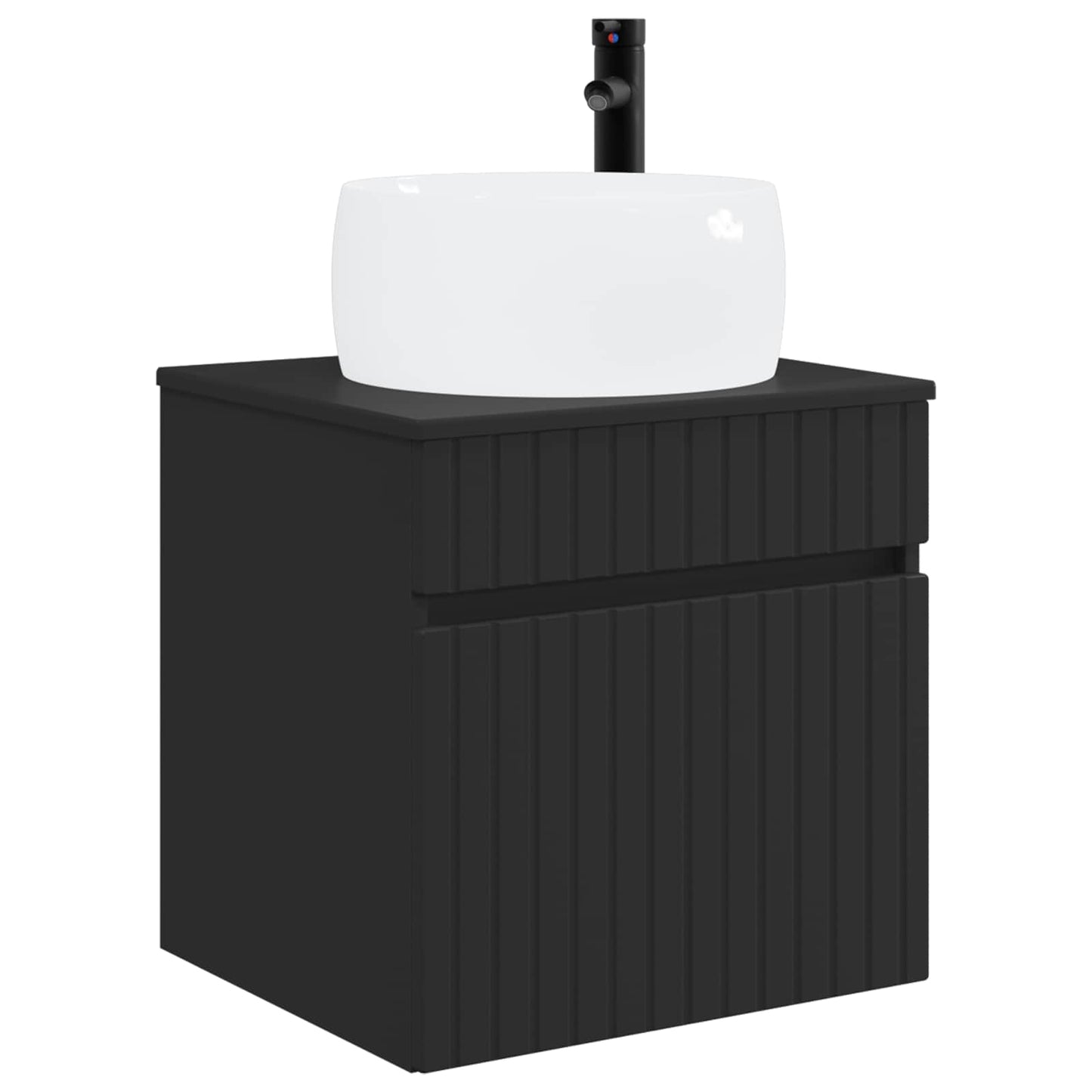 vidaXL Επιτοίχιος νιπτήρας βανίλιας Μαύρο 49 x 44,5 x 66 εκ