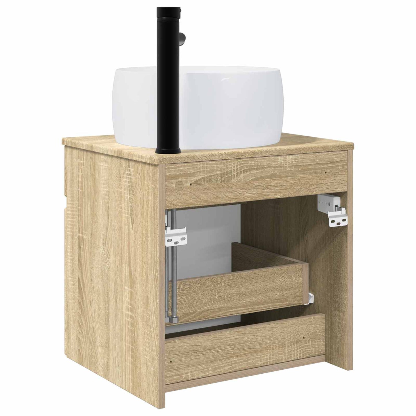 vidaXL Επιτοίχιος νιπτήρας βανίλιας Sonoma Δρυς 49 x 44,5 x 66 εκ