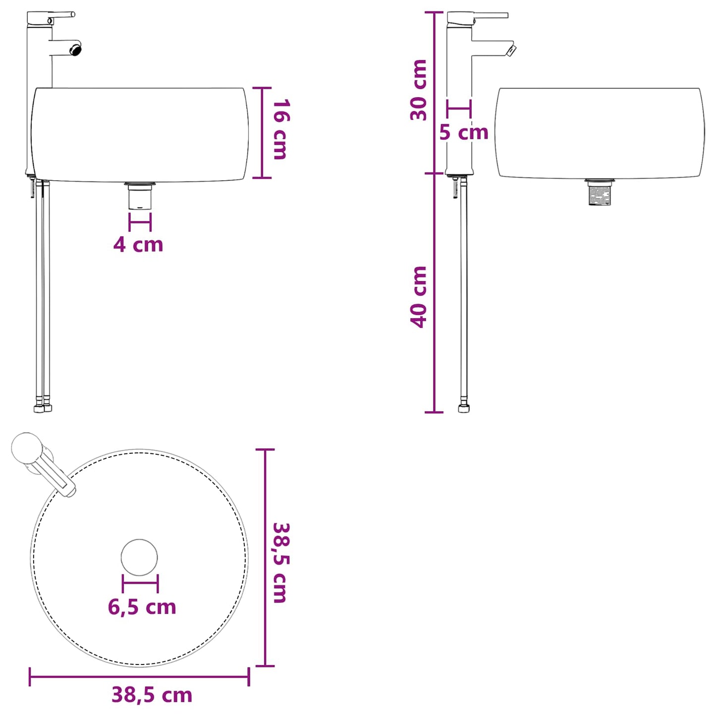vidaXL Επιτοίχιος νιπτήρας βανίλιας Γκρι Sonoma 49 x 44,5 x 66 εκ