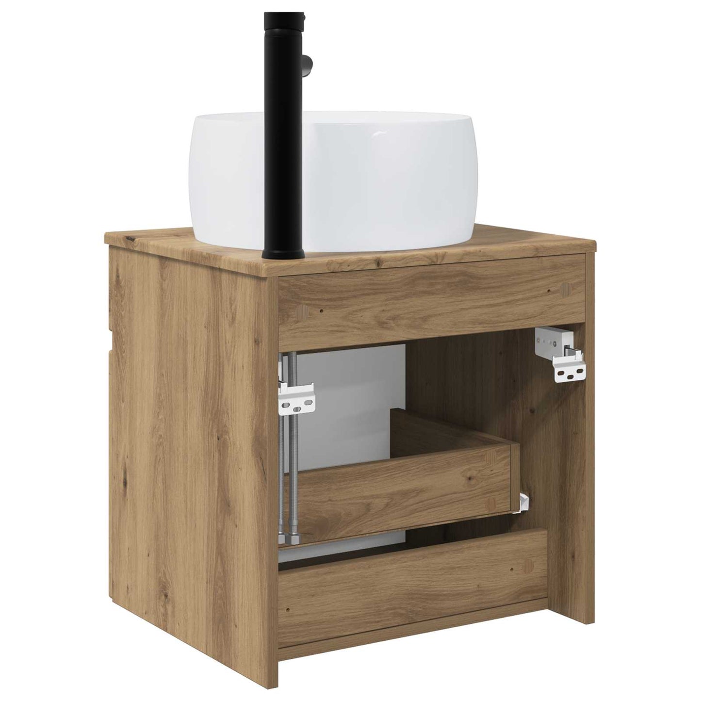 vidaXL Επιτοίχιος νιπτήρας βανίλιας Artisan Δρυς 49 x 44,5 x 66 εκ