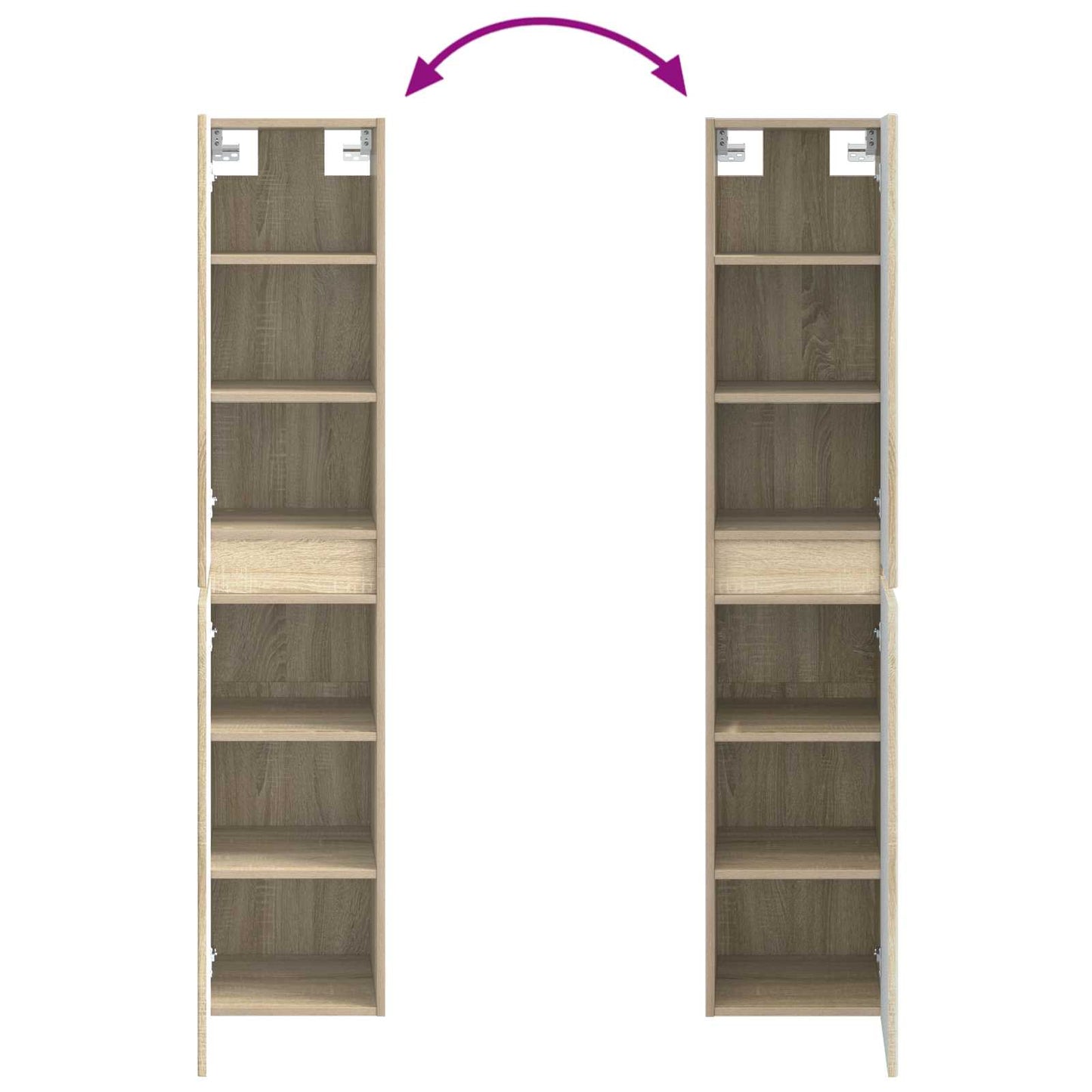vidaXL Τοίχου Ντουλάπα Μπάνιου Sonoma Δρυς 33 x 34,5 x 160 εκ