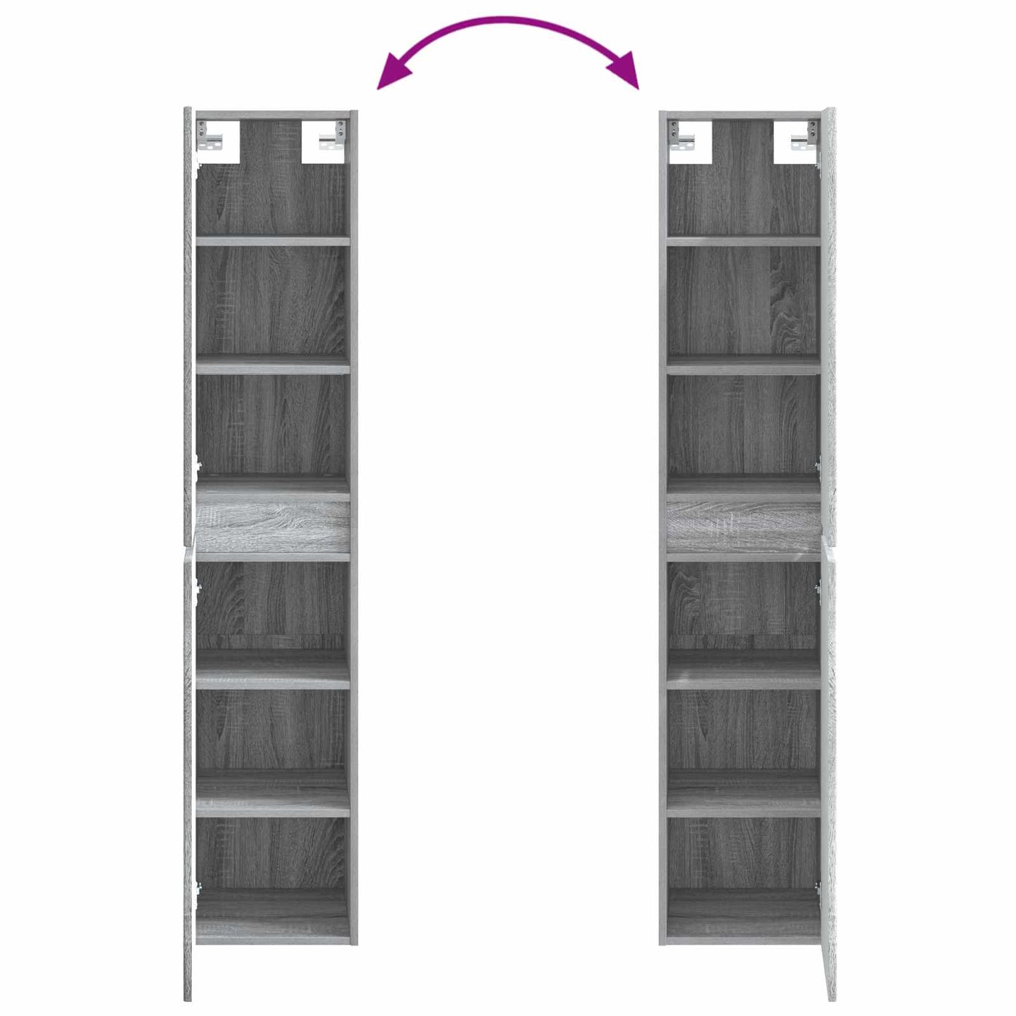 vidaXL Τοίχου Ντουλάπα Μπάνιου Γκρι Sonoma 33 x 34,5 x 160 εκ