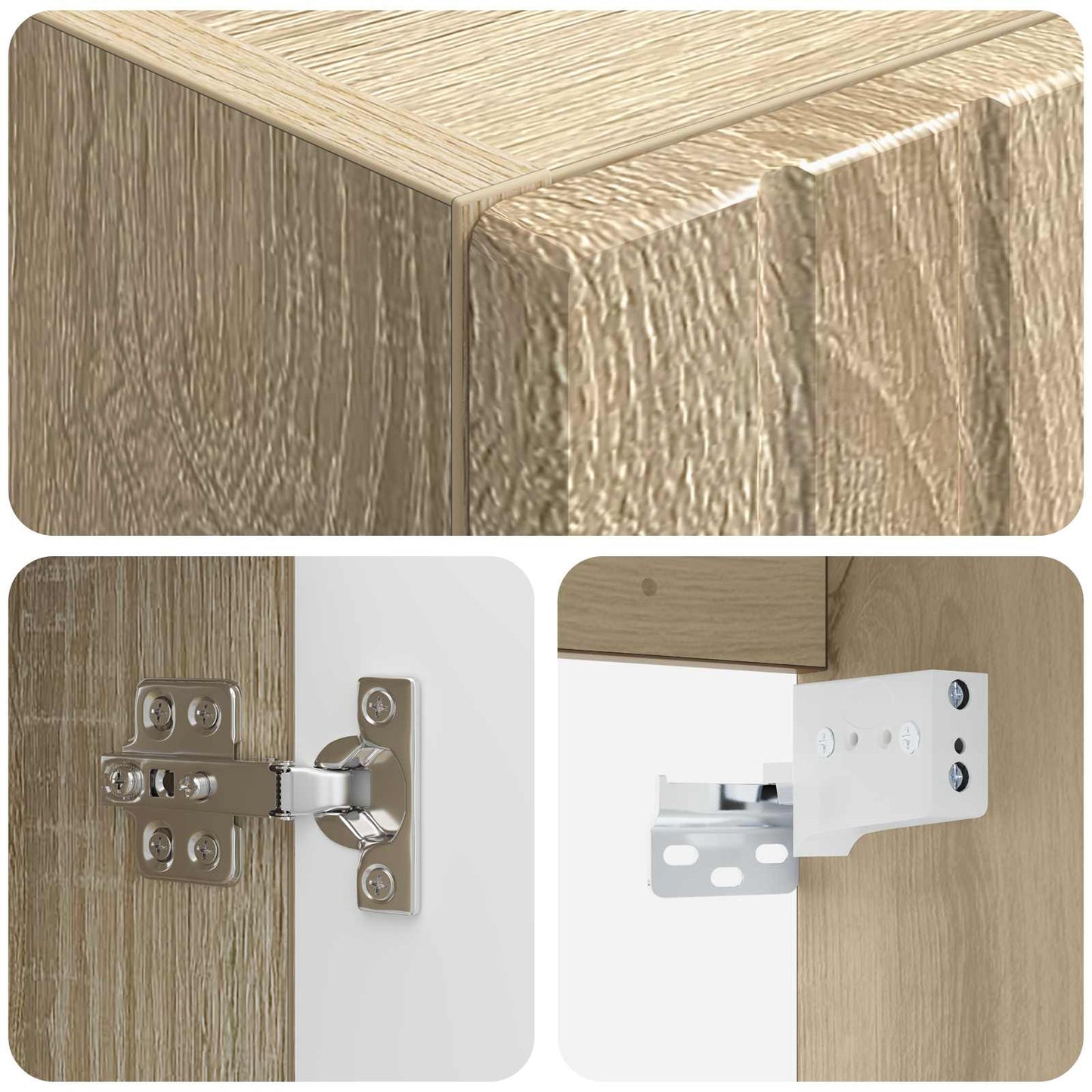 vidaXL Τοίχου Ντουλάπα Μπάνιου Sonoma Δρυς 33 x 34,5 x 60 εκ