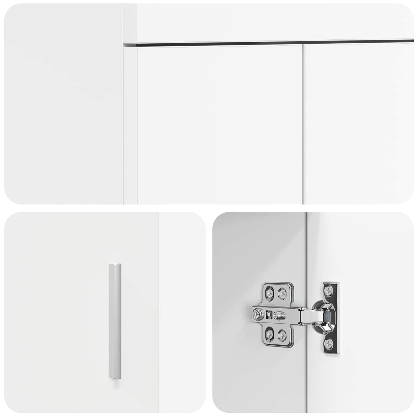 vidaXL Καθρέφτης μπάνιου με νιπτήρα Λευκό 42 x 40 x 84,5 εκ
