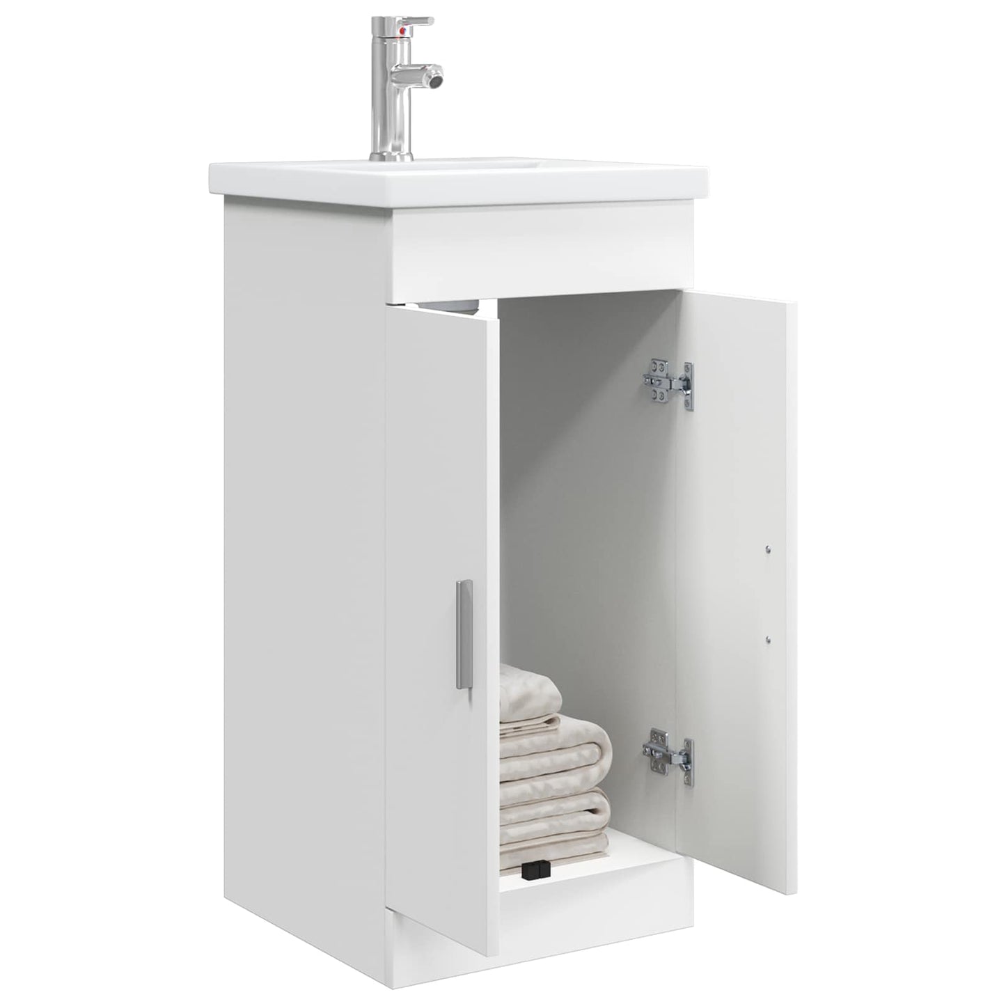 vidaXL Καθρέφτης μπάνιου με νιπτήρα Λευκό 42 x 40 x 84,5 εκ
