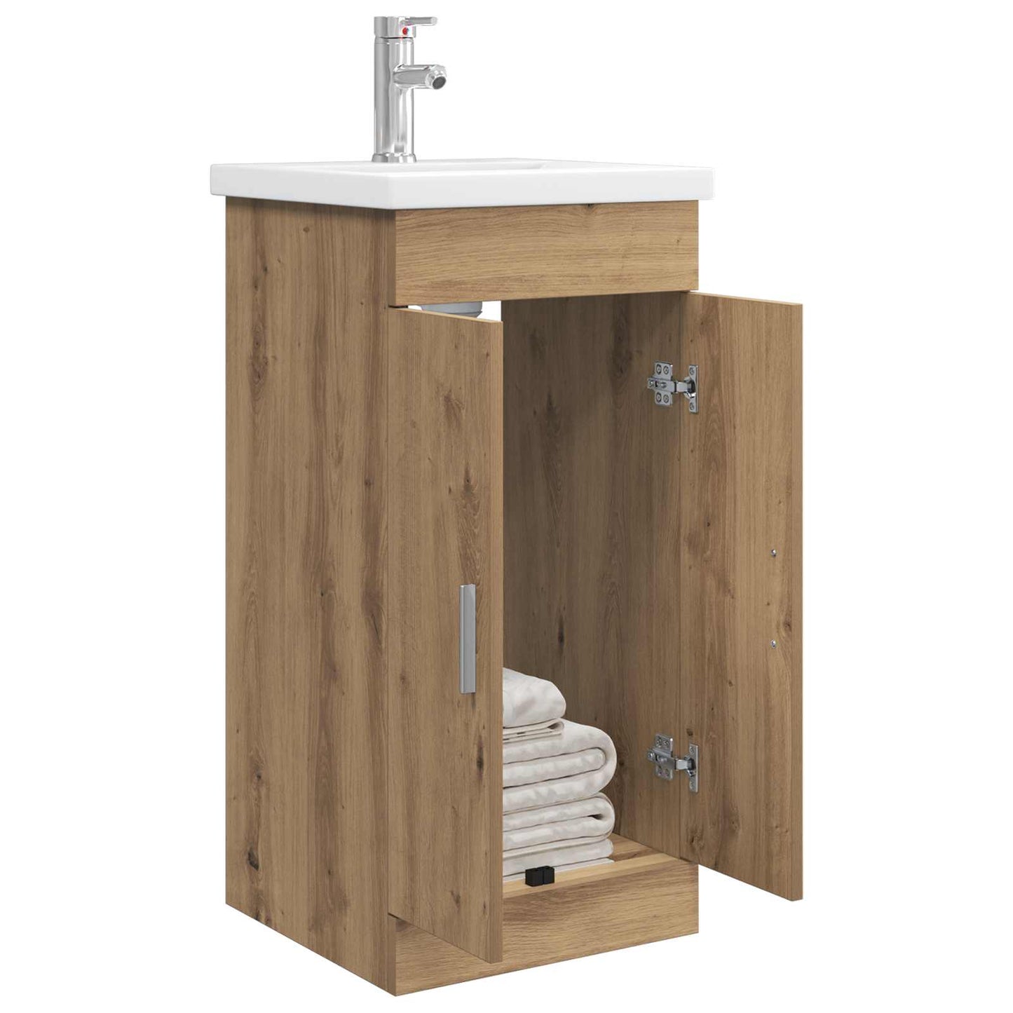 vidaXL Καθρέφτης μπάνιου με νιπτήρα Artisan Δρυς 42 x 40 x 84,5 εκ