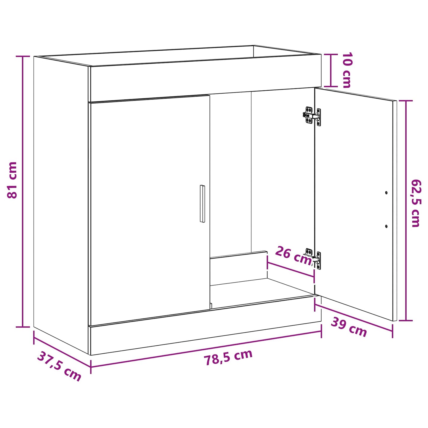 vidaXL Ντουλάπι Κάτω από τον Νιπτήρα Λευκό 78,5 x 37,5 x 81 εκ