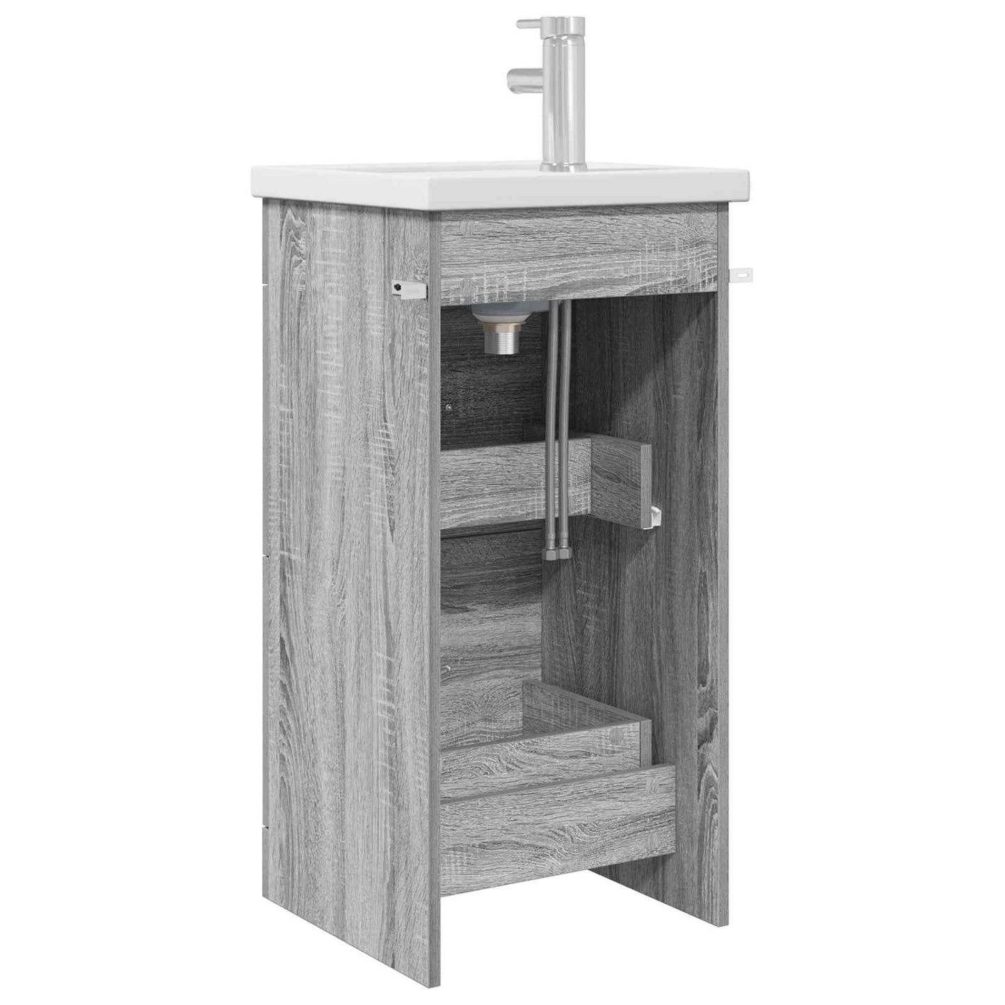 vidaXL Καθρέφτης μπάνιου με νιπτήρα Γκρι Sonoma 42 x 40 x 84,5 εκ