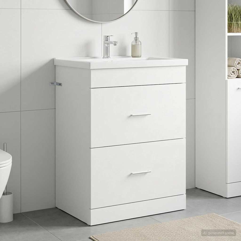 vidaXL Ντουλάπι Κάτω από τον Νιπτήρα Λευκό 56 x 37,5 x 81 εκ