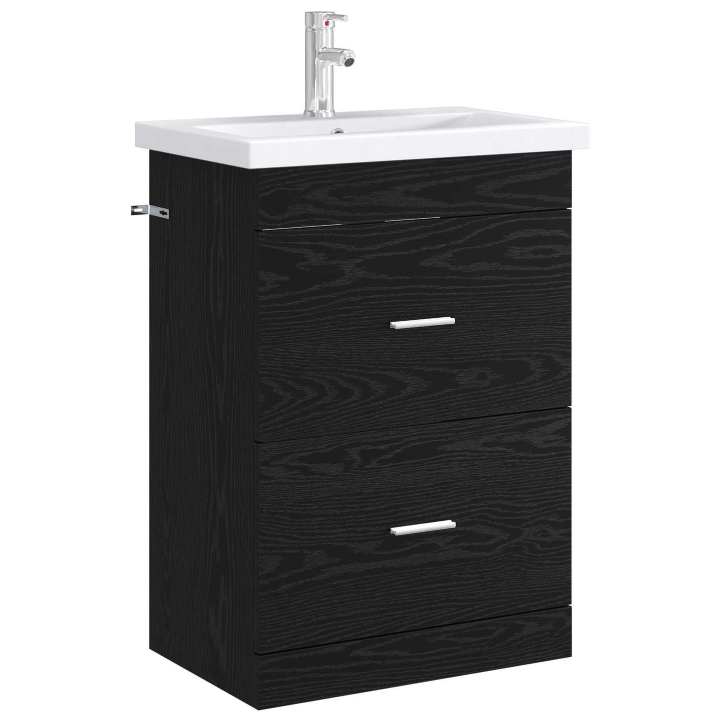 vidaXL Ντουλάπι Κάτω από τον Νιπτήρα Μαύρη Δρυς 56 x 37,5 x 81 εκ