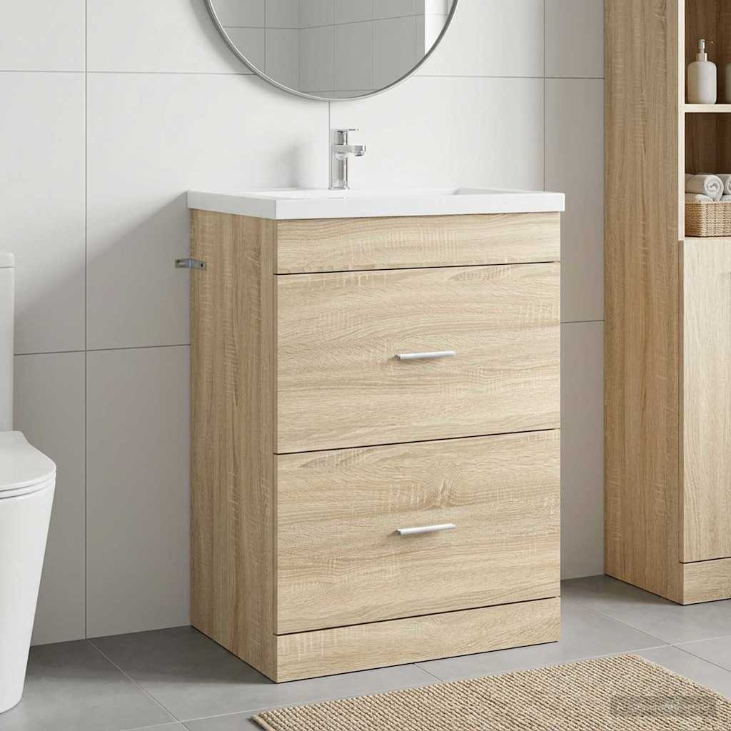 vidaXL Ντουλάπι Κάτω από τον Νιπτήρα Sonoma Δρυς 56 x 37,5 x 81 εκ