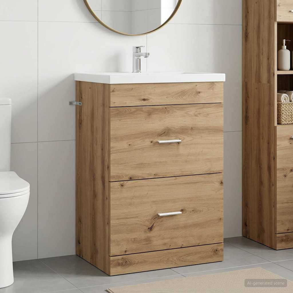 vidaXL Ντουλάπι Κάτω από τον Νιπτήρα Artisan Δρυς 56 x 37,5 x 81 εκ