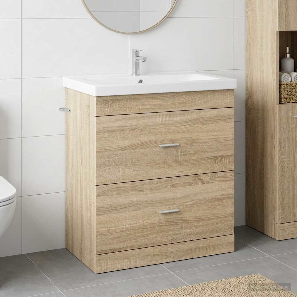vidaXL Ντουλάπι Κάτω από τον Νιπτήρα Sonoma Δρυς 78,5 x 37,5 x 81 εκ