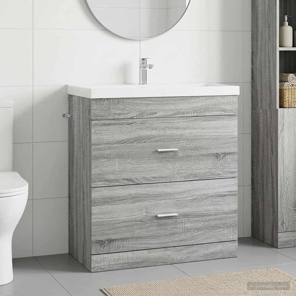 vidaXL Ντουλάπι Κάτω από τον Νιπτήρα Γκρι Sonoma 78,5 x 37,5 x 81 εκ