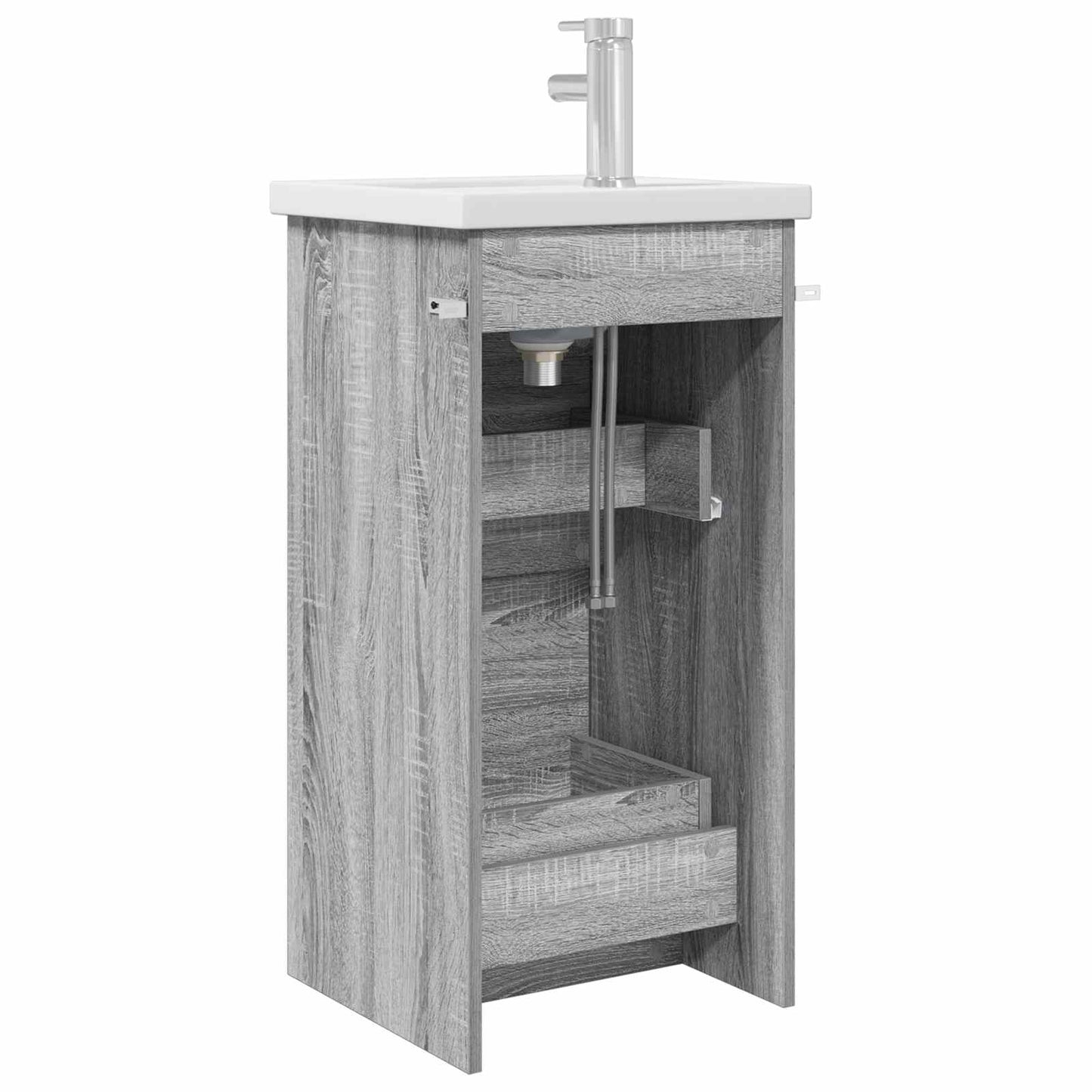 vidaXL Καθρέφτης μπάνιου με νιπτήρα Γκρι Sonoma 42 x 40 x 84,5 εκ