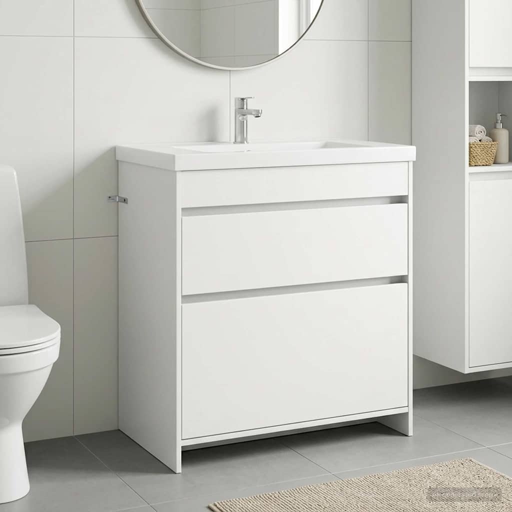 vidaXL Ντουλάπι Κάτω από τον Νιπτήρα Λευκό 78,5 x 37,5 x 81 εκ