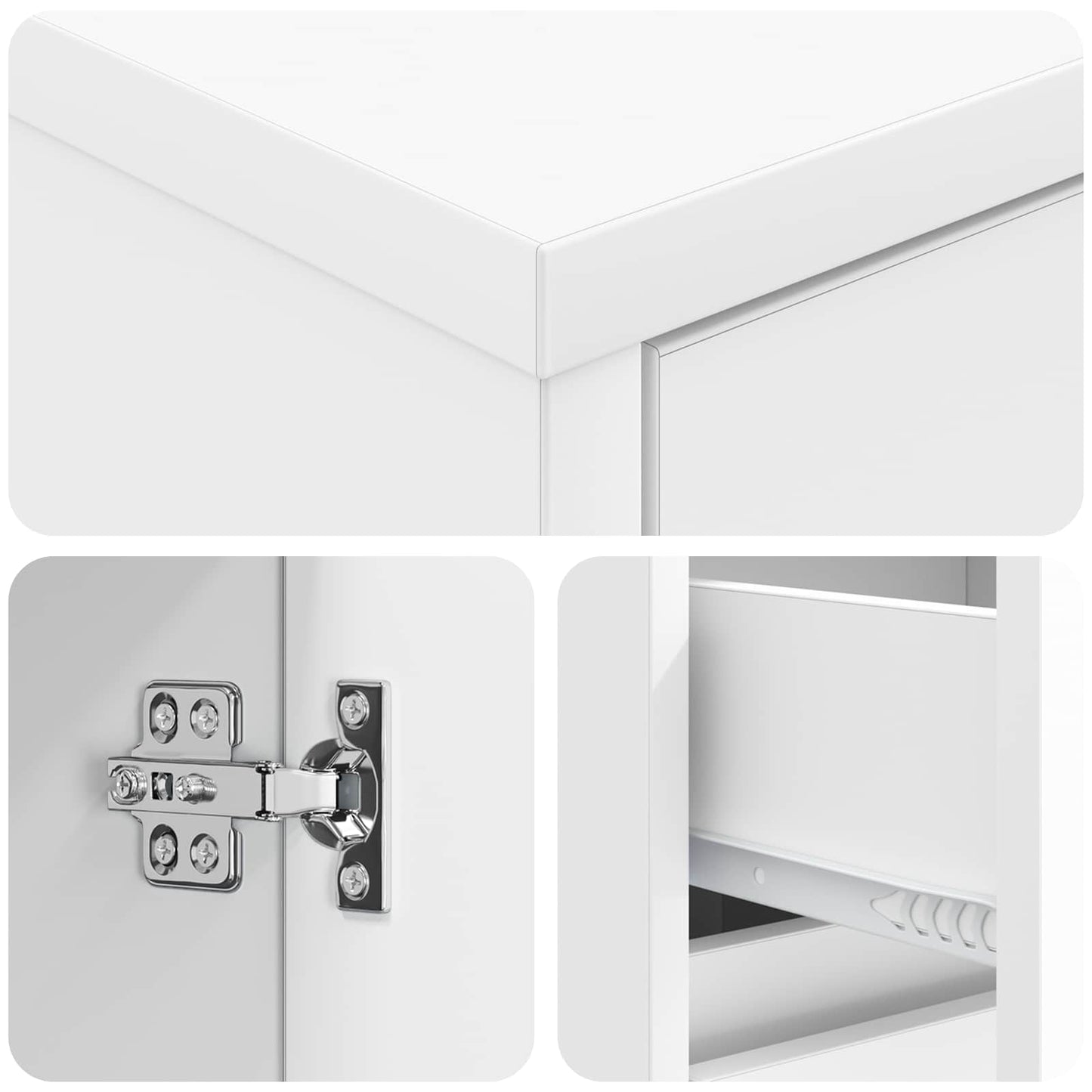 vidaXL Ντουλάπι Μπάνιου Λευκό 35 x 36,5 x 85 εκ. Επεξεργασμένο Ξύλο