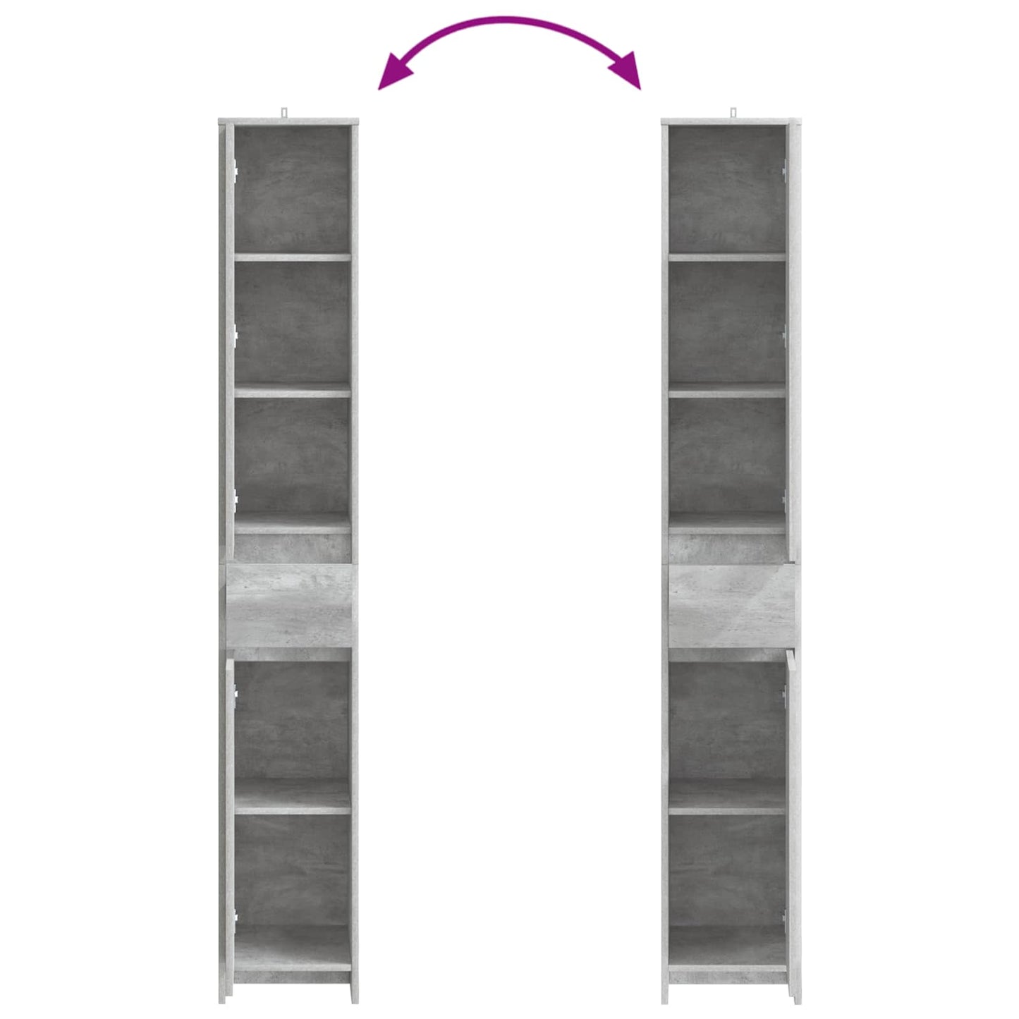 vidaXL Ντουλάπι Μπάνιου Γκρι Σκυροδέματος 30 x 33 x 190 εκ.
