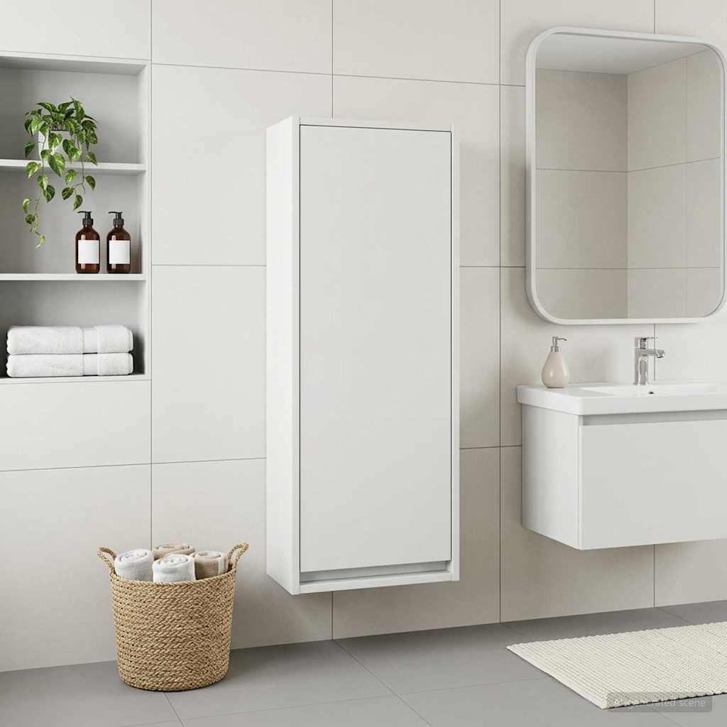 vidaXL Επιτοίχιος νιπτήρας βανίλιας Λευκό 35 x 20 x 81 εκ.