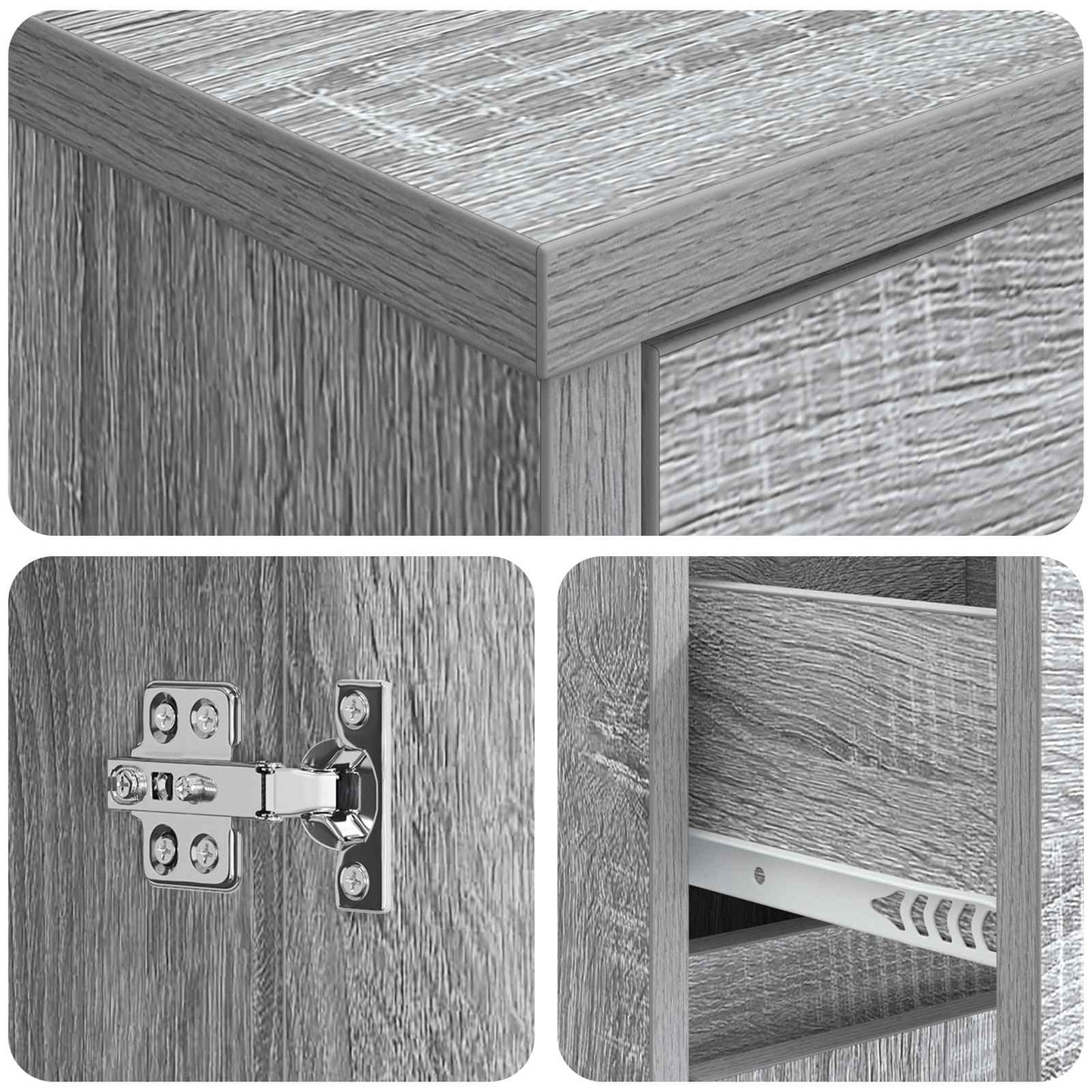 vidaXL Επιτοίχιος νιπτήρας βανίλιας Γκρι Sonoma 35 x 20 x 81 εκ.