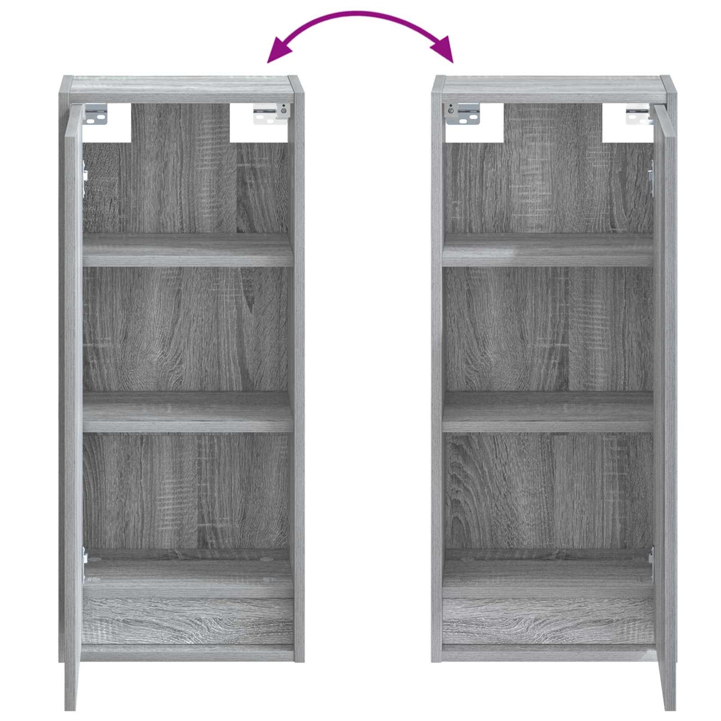 vidaXL Επιτοίχιος νιπτήρας βανίλιας Γκρι Sonoma 35 x 20 x 81 εκ.