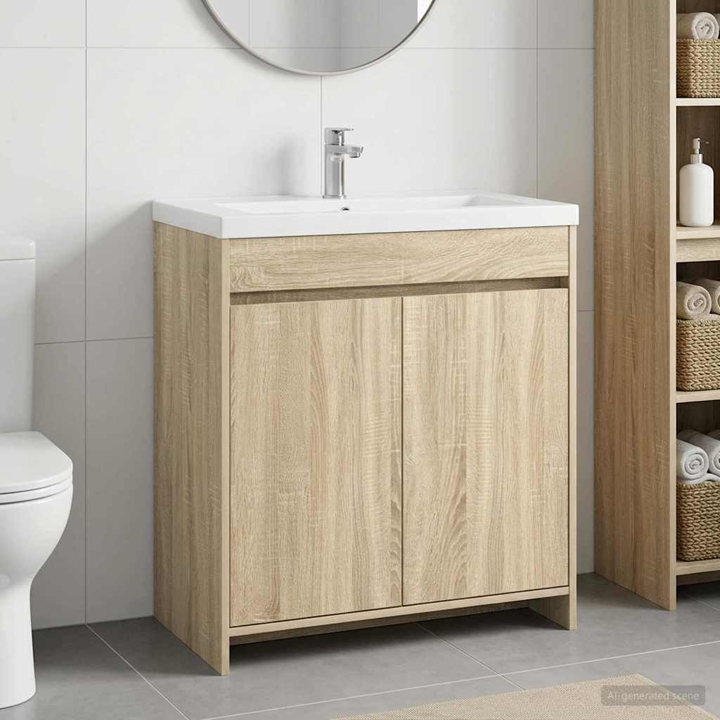 vidaXL Ντουλάπι Κάτω από τον Νιπτήρα Sonoma Δρυς 78,5 x 37,5 x 81 εκ