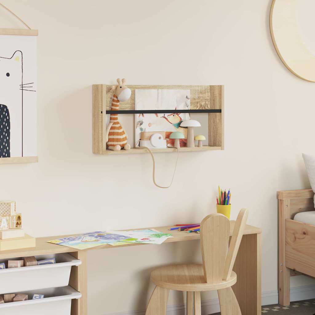 vidaXL Ράφι Περιοδικών Δρύς Sonoma 60 x 12 x 30 εκ Επεξεργασμένο ξύλο