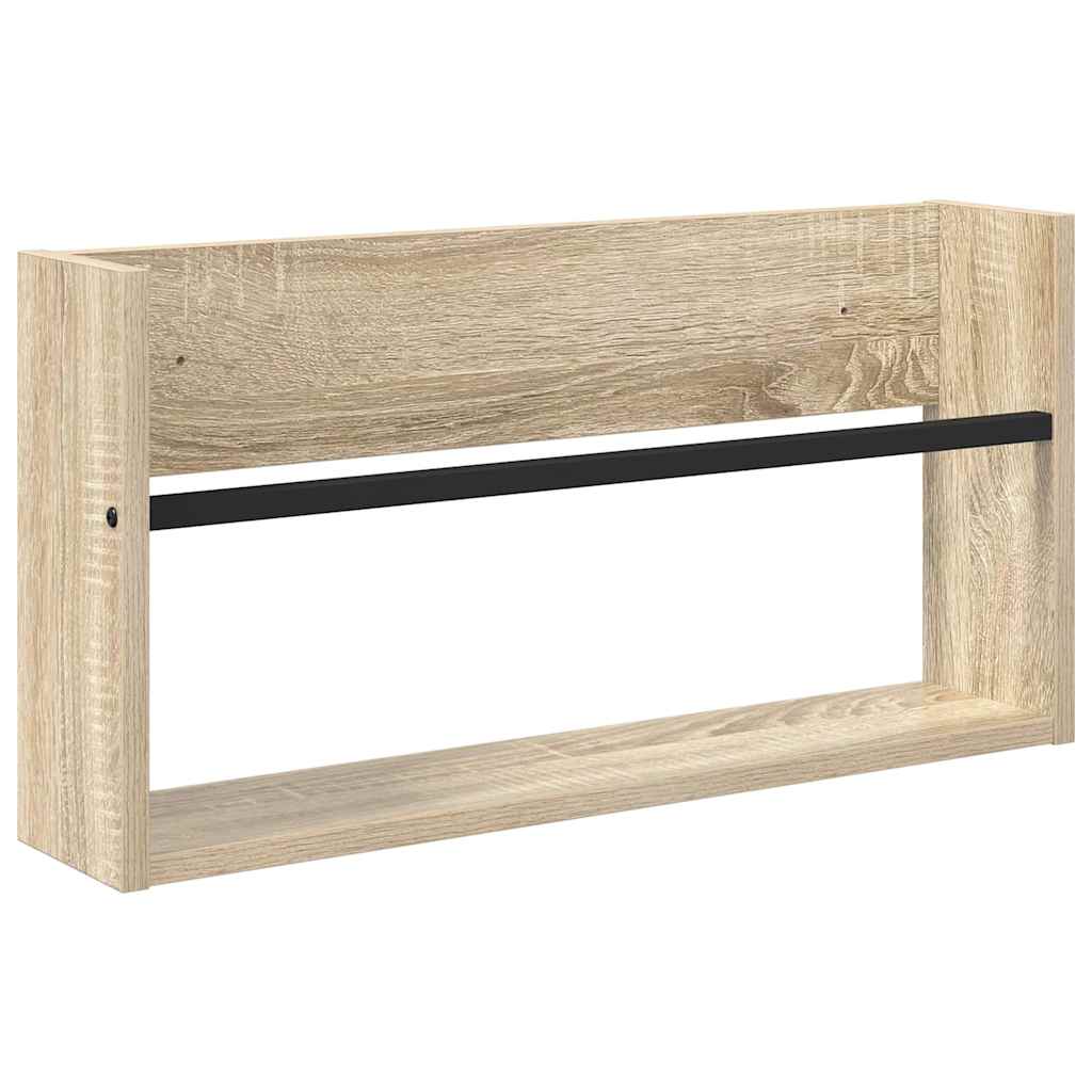 vidaXL Ράφι Περιοδικών με ράφι 2 pcs Δρύς Sonoma 60 x 12 x 30 εκ