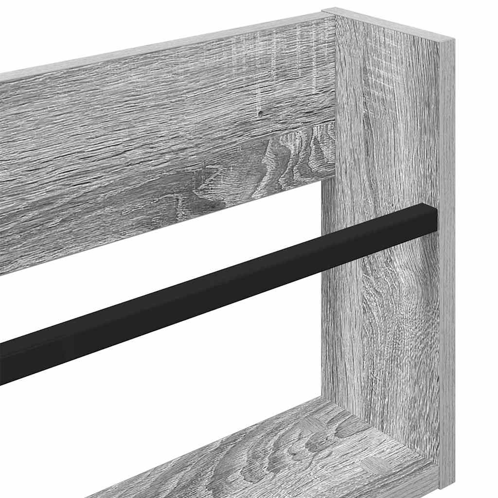 vidaXL Ράφι Περιοδικών με ράφι 2 pcs Γκρίζο Σονομα 60 x 12 x 30 εκ