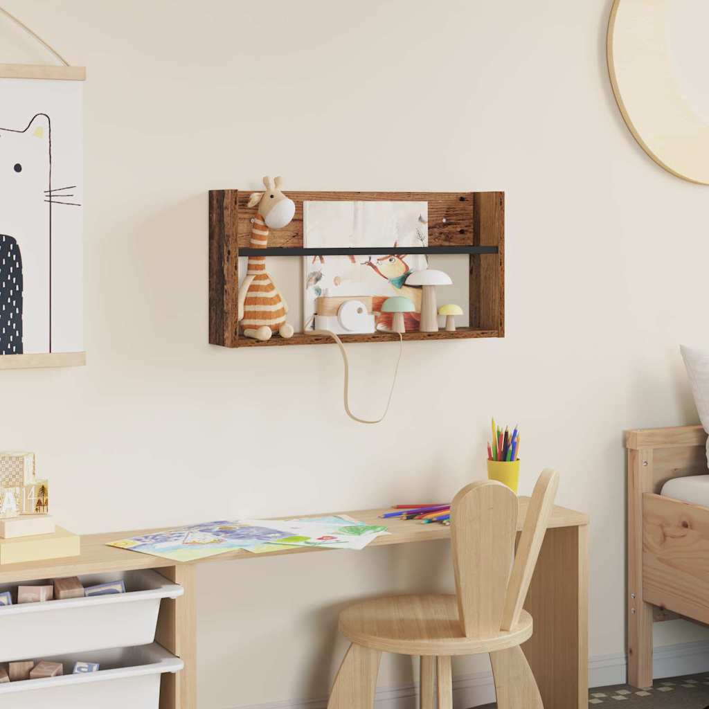 vidaXL Ράφι Περιοδικών Παλιό ξύλο 60 x 12 x 30 εκ Επεξεργασμένο ξύλο