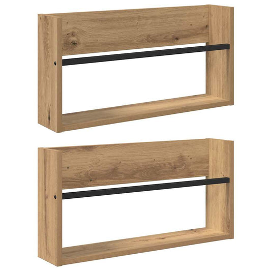 vidaXL Ράφι Περιοδικών με ράφι 2 pcs Artisan Oak 60 x 12 x 30 εκ