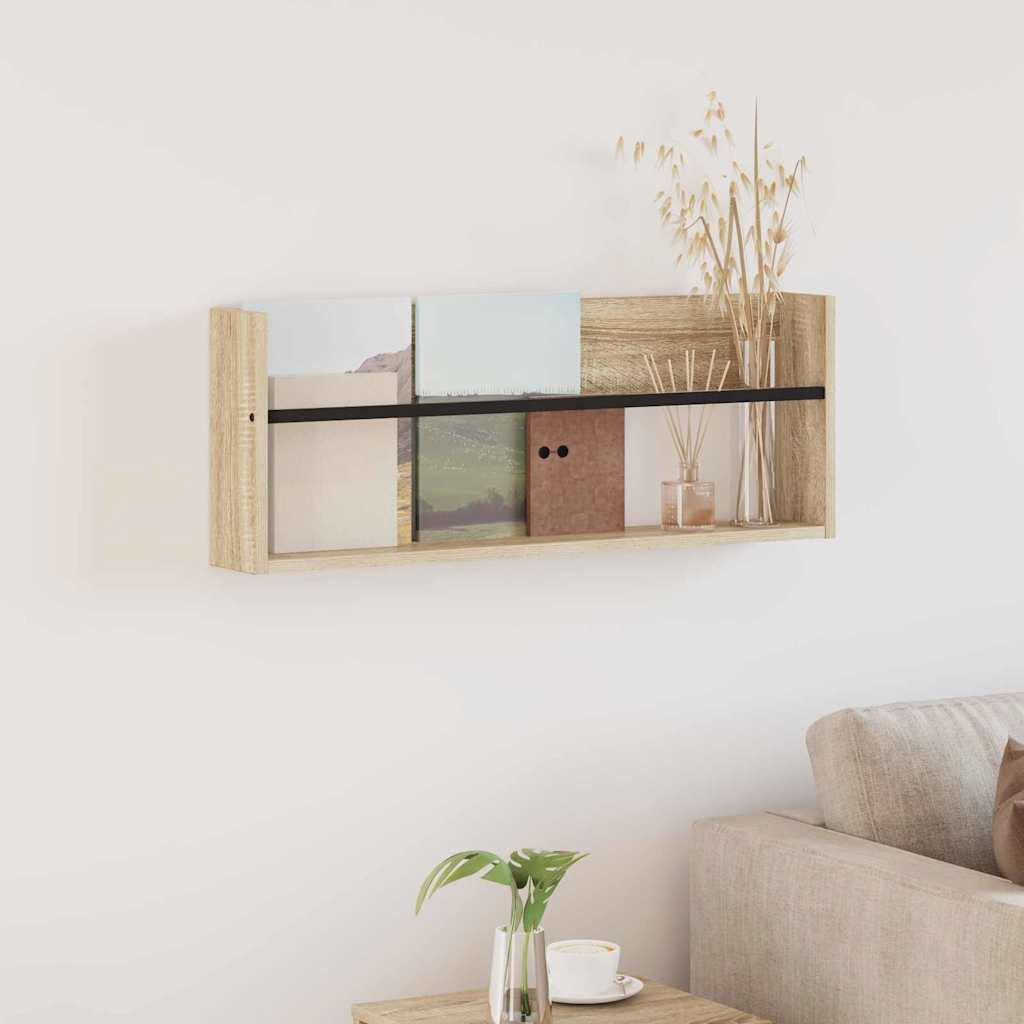 vidaXL Ράφι Περιοδικών Δρύς Sonoma 80 x 12 x 30 εκ Επεξεργασμένο ξύλο