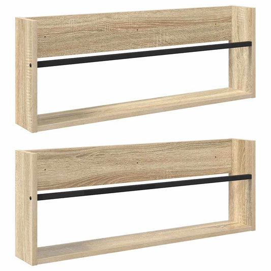 vidaXL Ράφι Περιοδικών με ράφι 2 pcs Δρύς Sonoma 80 x 12 x 30 εκ