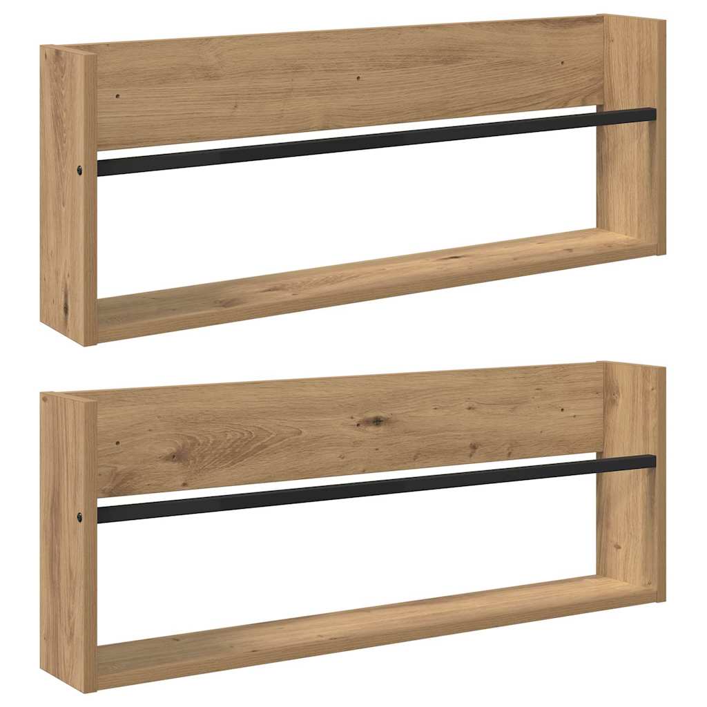 vidaXL Ράφι Περιοδικών με ράφι 2 pcs Artisan Oak 80 x 12 x 30 εκ