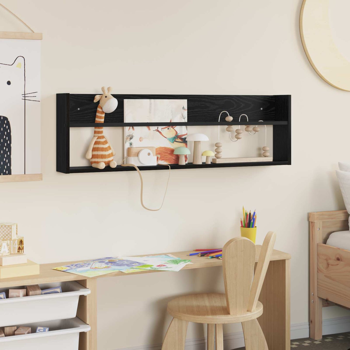 vidaXL Ράφι Περιοδικών Μαύρη Οξυά 100 x 12 x 30 εκ Επεξεργασμένο ξύλο