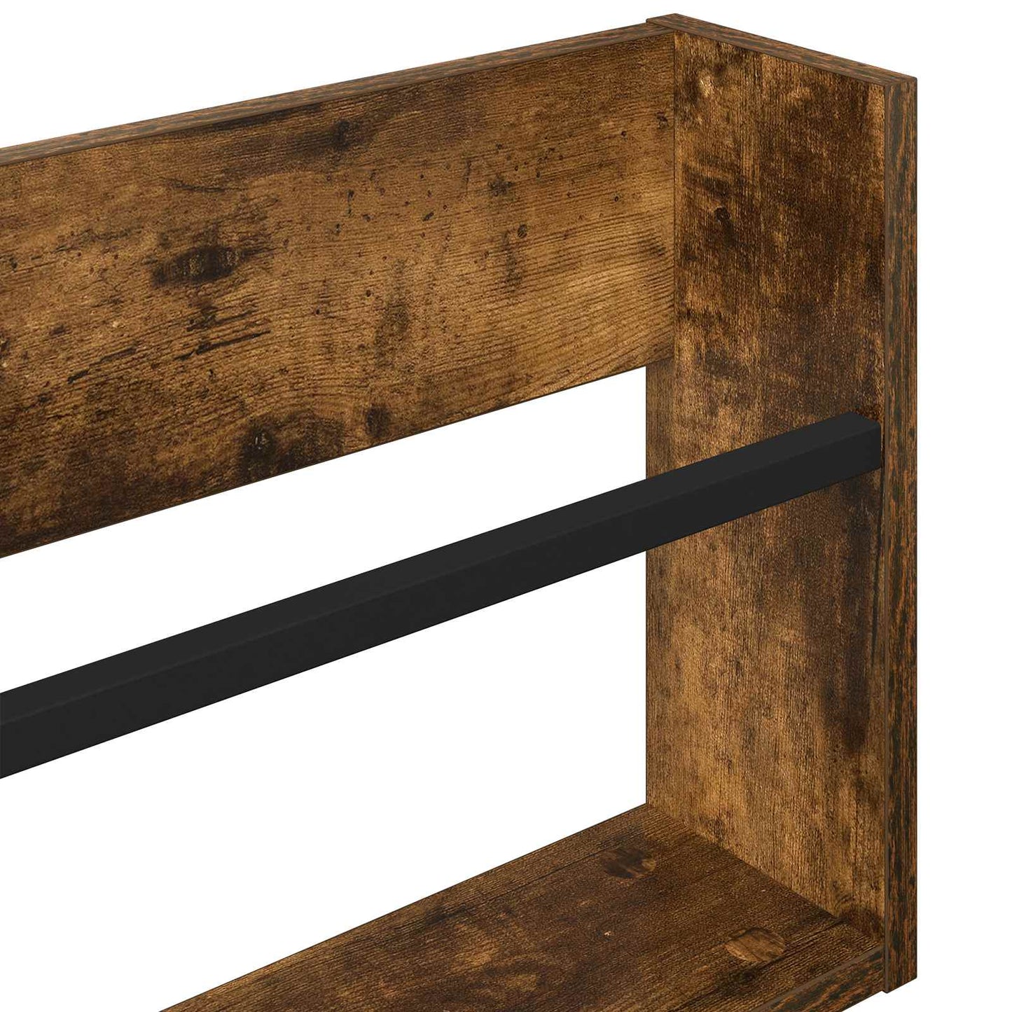 vidaXL Ράφι Περιοδικών με ράφι 2 pcs Καπνιστό Δρύς 100 x 12 x 30 εκ