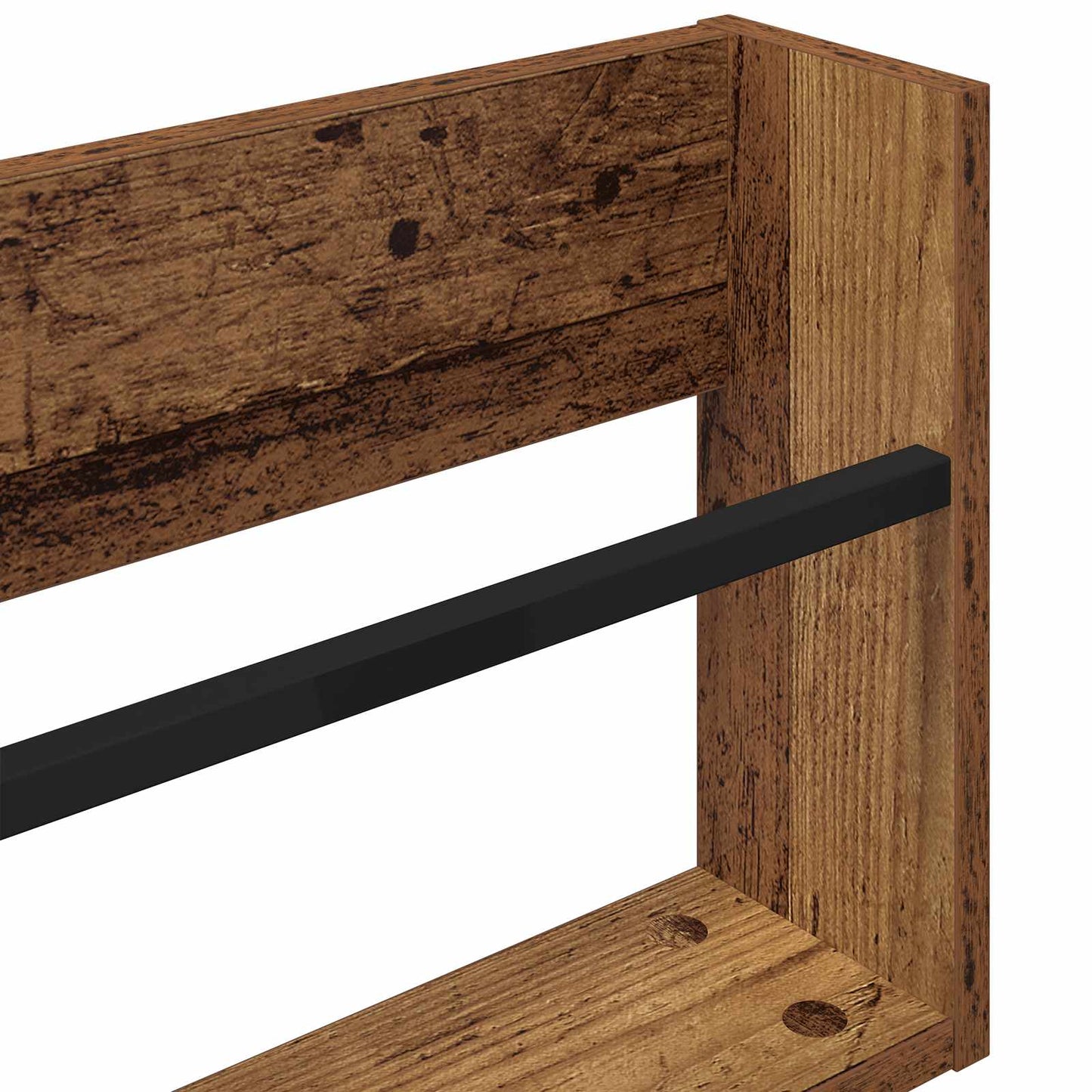 vidaXL Ράφι Περιοδικών με ράφι 2 pcs Παλιό ξύλο 100 x 12 x 30 εκ