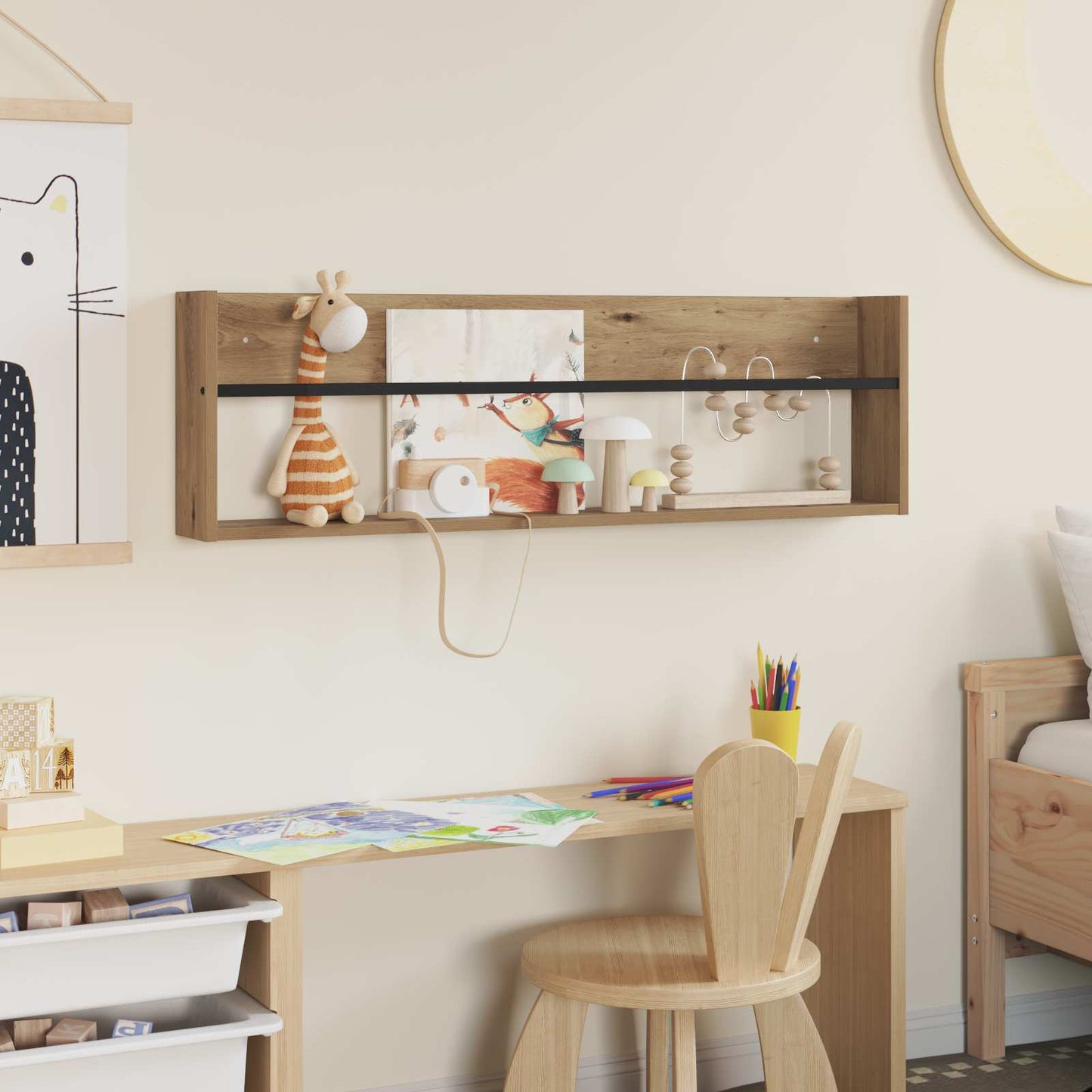 vidaXL Ράφι Περιοδικών Artisan Oak 100 x 12 x 30 εκ Επεξεργασμένο ξύλο