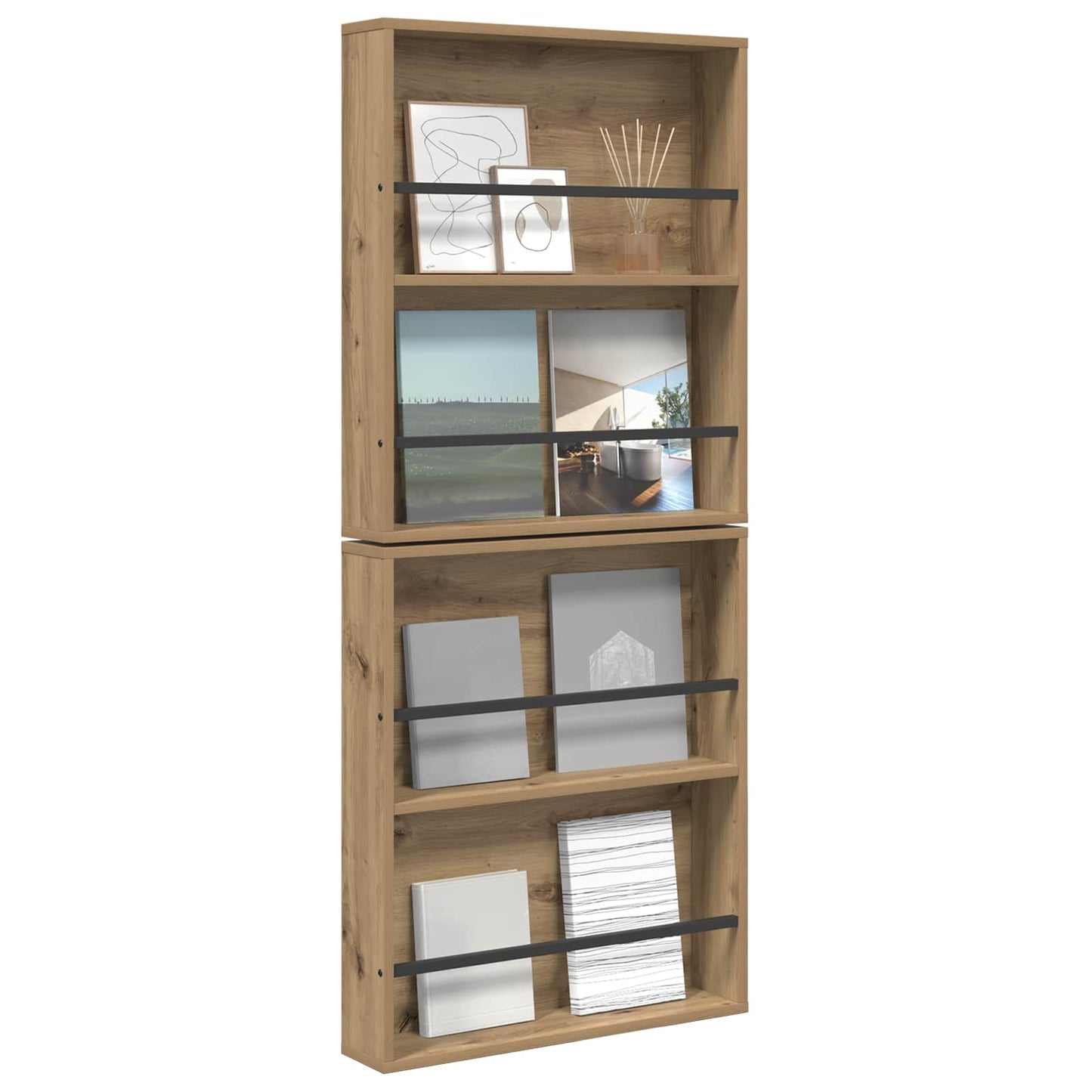 vidaXL Ράφι Περιοδικών με ράφι 2 pcs Artisan Oak 60 x 12 x 70 εκ