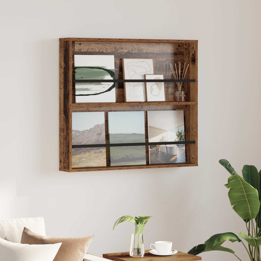 vidaXL Ράφι Περιοδικών Παλιό ξύλο 80 x 12 x 70 εκ Επεξεργασμένο ξύλο