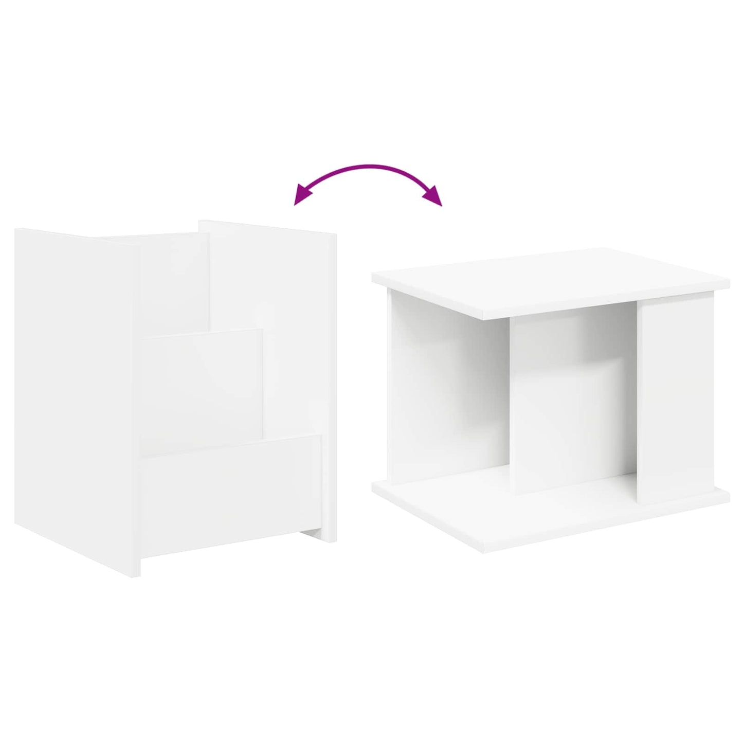 vidaXL Ράφι Περιοδικών Λευκό 35 x 35 x 45 εκ Επεξεργασμένο ξύλο