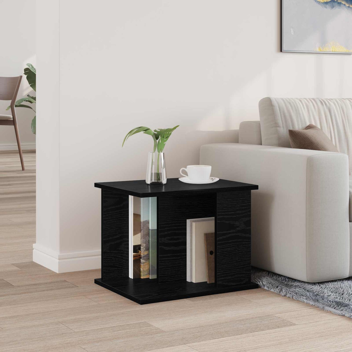 vidaXL Ράφι Περιοδικών Μαύρη Οξυά 35 x 35 x 45 εκ Επεξεργασμένο ξύλο